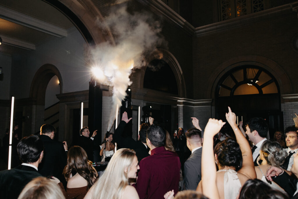 CO2 cannons adding an extra flare for an unforgettable wedding celebration in Minneapolis, MN
