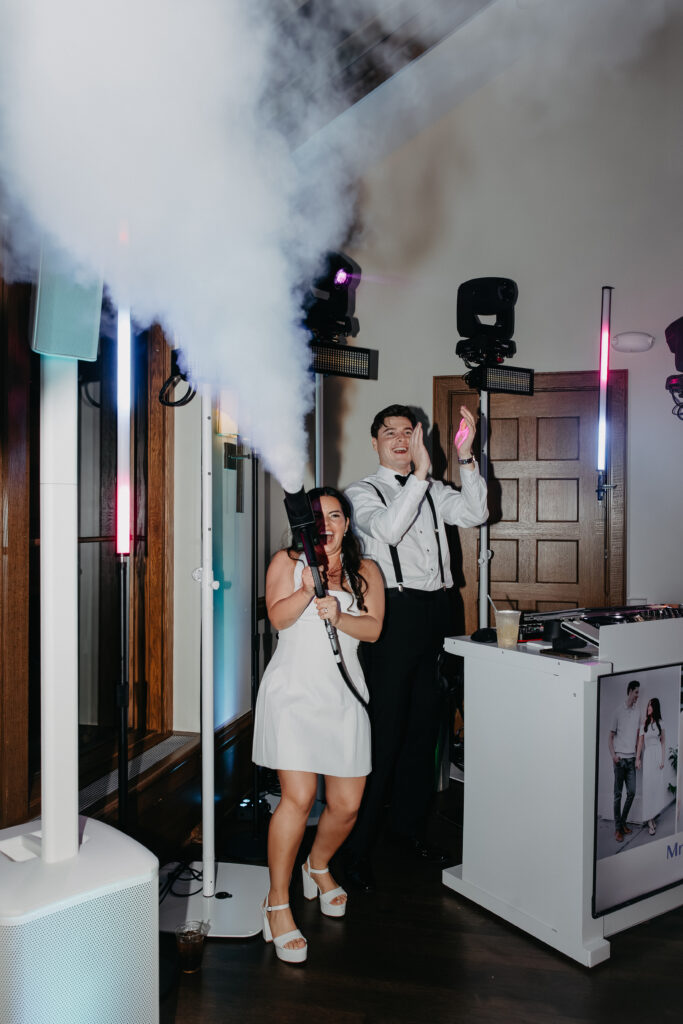 Minneapolis couple BLASTING into their wedding reception. That is one thing that couples can expect from one of the best Minnesota wedding DJs.
