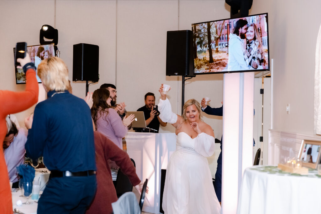 Minnesota DJ announcing the Bride and Groom entrance into their reception. 