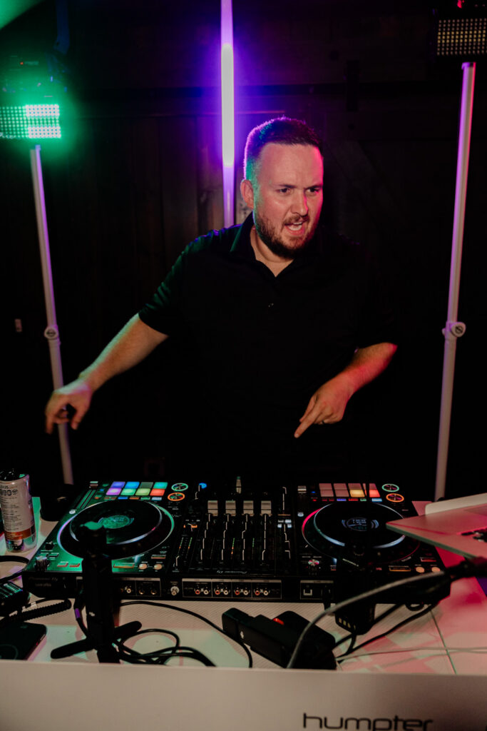 DJ and MC rocking out at a Minnesota Wedding Reception