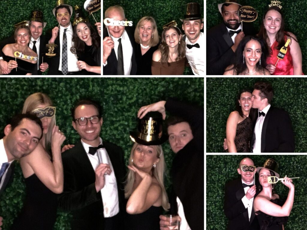 Collage of guests enjoying the social photo booth at a Minneapolis wedding reception