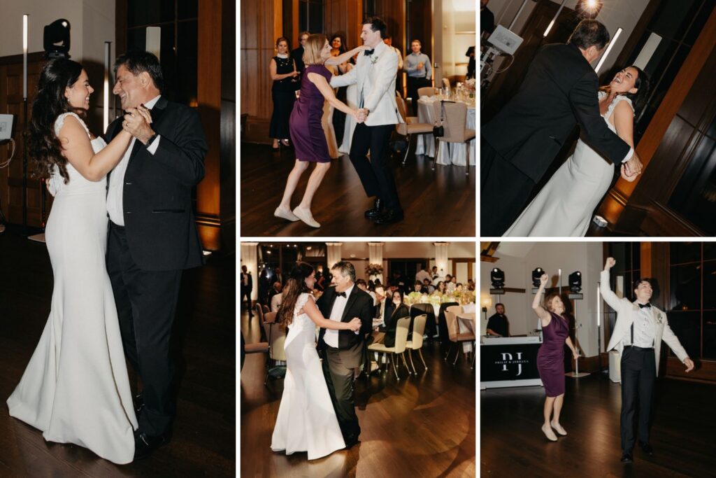 Parent dances during a wedding reception at an Edina, MN country club